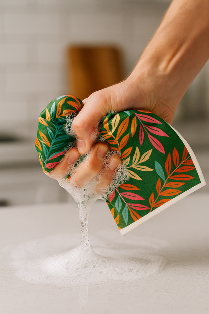 Reusable Swedish Cellulose Sponge Cloths - Tropical Canopy